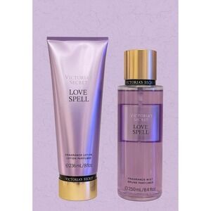 Victoria's Secret Love Spell Lotion 8 Fl Oz And Body Mist 8.4 Fl Oz Set